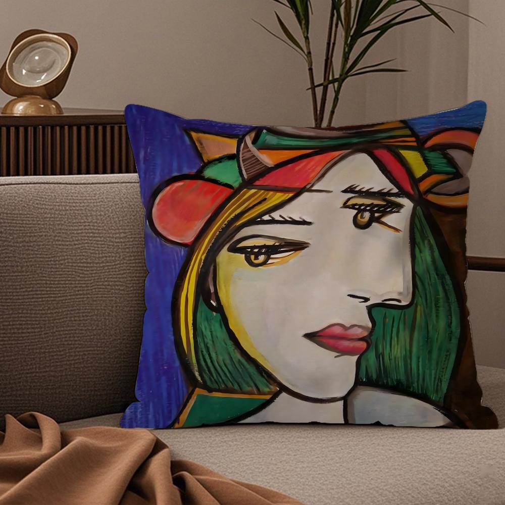 Famous Artist PPicasso Cushion Cover Plush Fabric Soft DoubleSided Printed Sofa Warm Winter Home Child Gift Pillow Case