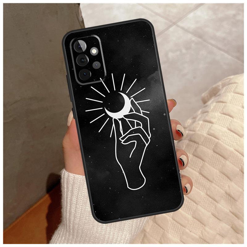 Hand Holding Moon Finger Heart For Samsung Galaxy A36 A56 A16 A26 A06 A52 A53 A33 A13 A34 A54 A14 A15 A35 A55 A22 A32 Case