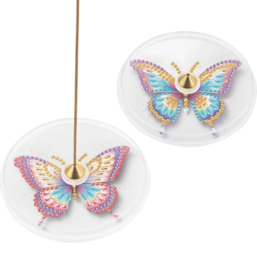 2Pcs Acrylic Special Shaped Diamond Art Incense Burner Stick Holder DIY Diamond Painting Incense Tray Ornament for Yoga Studios