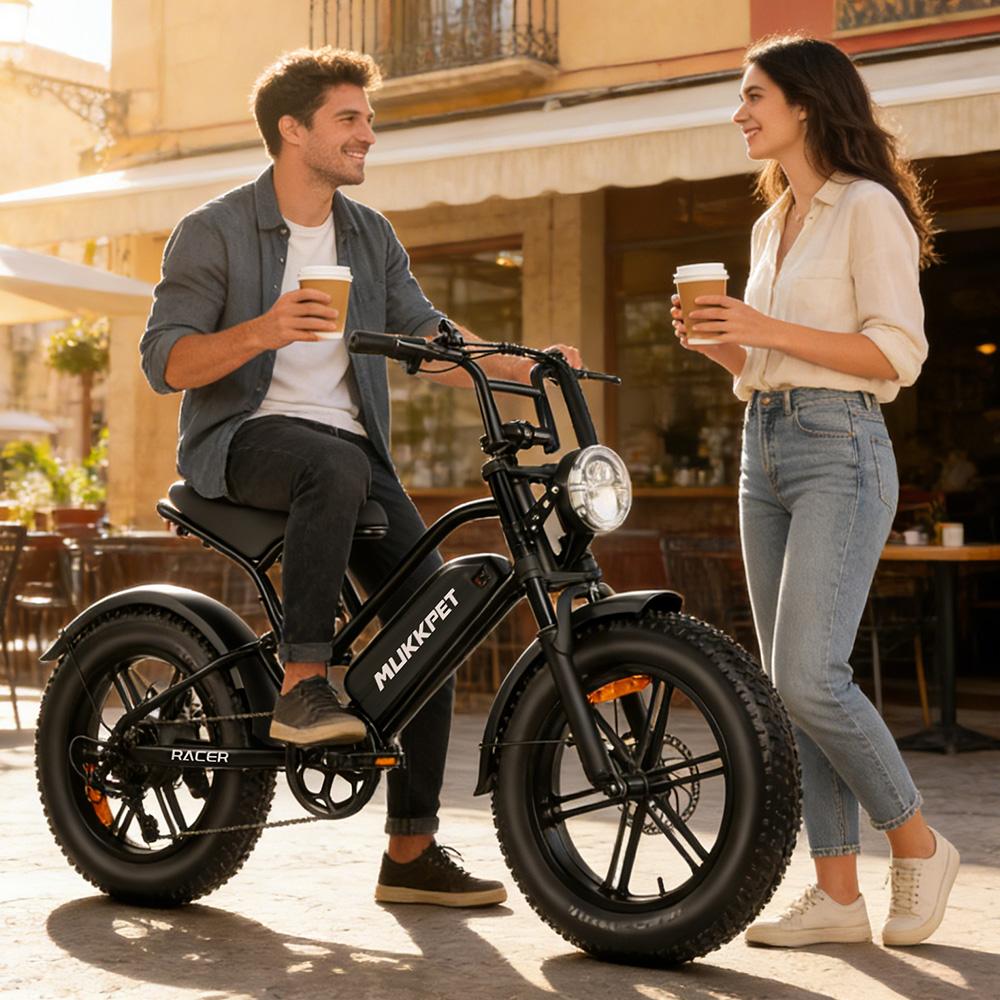 Mountain Bike Elettrica Motore 250W Ruote Grasse 20" Full Ammortizzata Bicicletta Elettrica per Adulti 48V 18Ah Freni a Doppio Disco 7 Velocità Velocità Massima 25Km/h