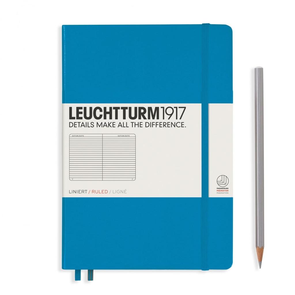 Leuchtturm Horizontal Officially Imported Notebook, A5, Ruled, Azure, 346693,