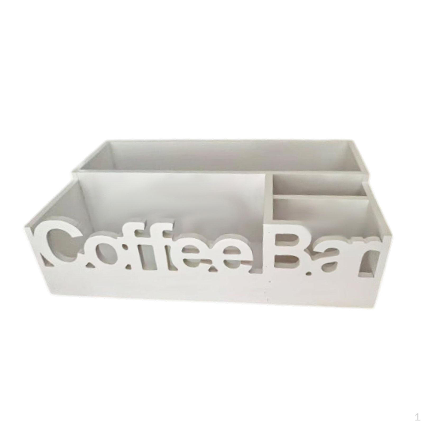 Держатель для кофейного бара с разделителем корзина для хранения чая и капсул на кухне кафе белый 1884₽