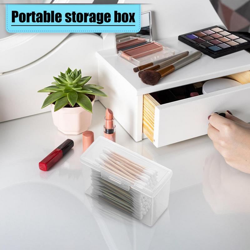Tragbare Reisebox Wattestäbchenhalter Case Kleine Transparente Aufbewahrungsbox Zahnseide Schmuck Organizer Behälter Staubdichter Schmuck