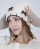 Mimin Bloomy Knit Ribbon Beanie