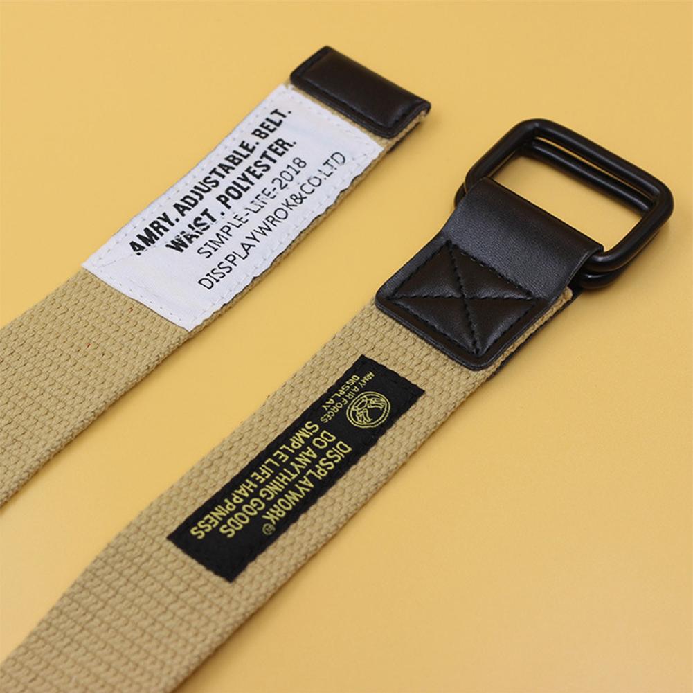 

Men Women All Match Outdoor Canvas Waist Belt Khaki 110cm#1