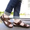 Men's Summer New Sandals Men's Leather Sandals Adult Thick-soled Beach Shoes Non-slip Open-toed Sandals Man Summer Slippers