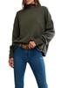 Yuehe Cross 2026 Women's Versatile High Neck Solid Color Knit Sweater
