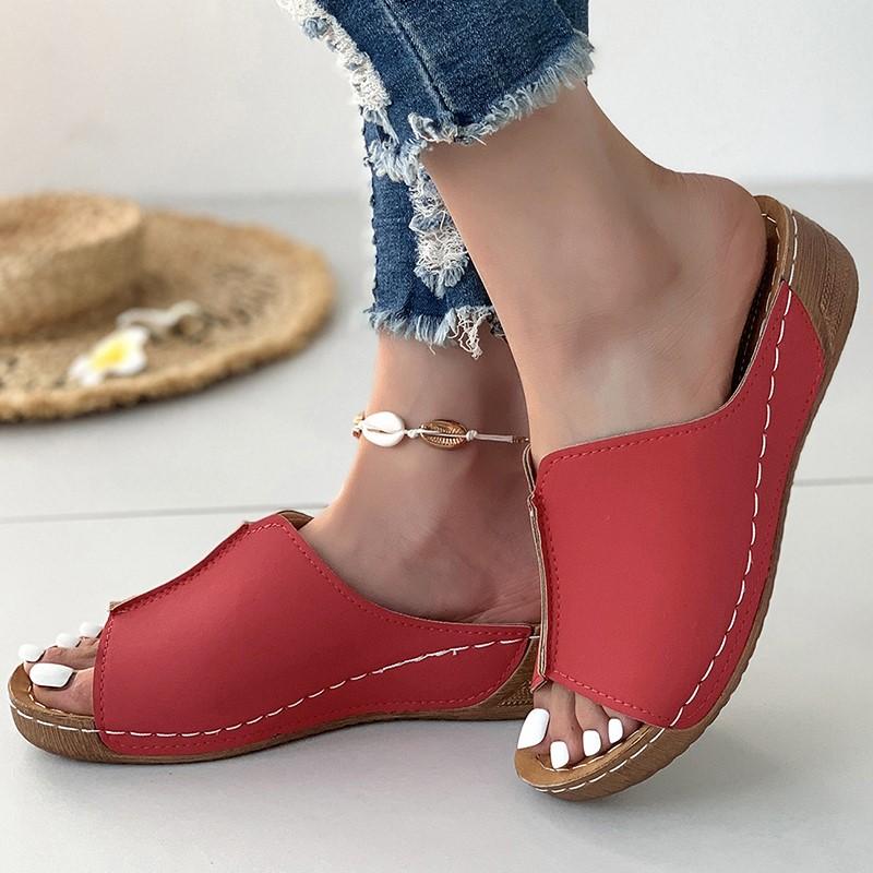 Fashion Sandals Shoes Women Summer Platform Shoes Woman Slip On Walking Shoes Wedge Women's Sandals Retro Woman Slippers Female Footwear