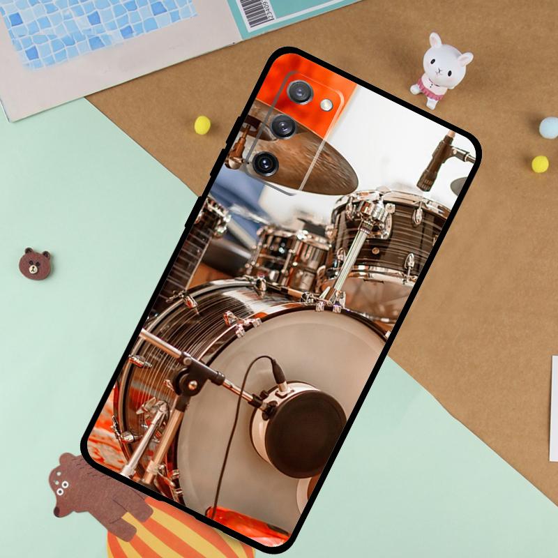 Musical Instrument Drum Soft Case For Samsung Galaxy S25 Ultra S9 S10 S20 S22 S21 Plus S23 FE S24 Ultra Funda Cover