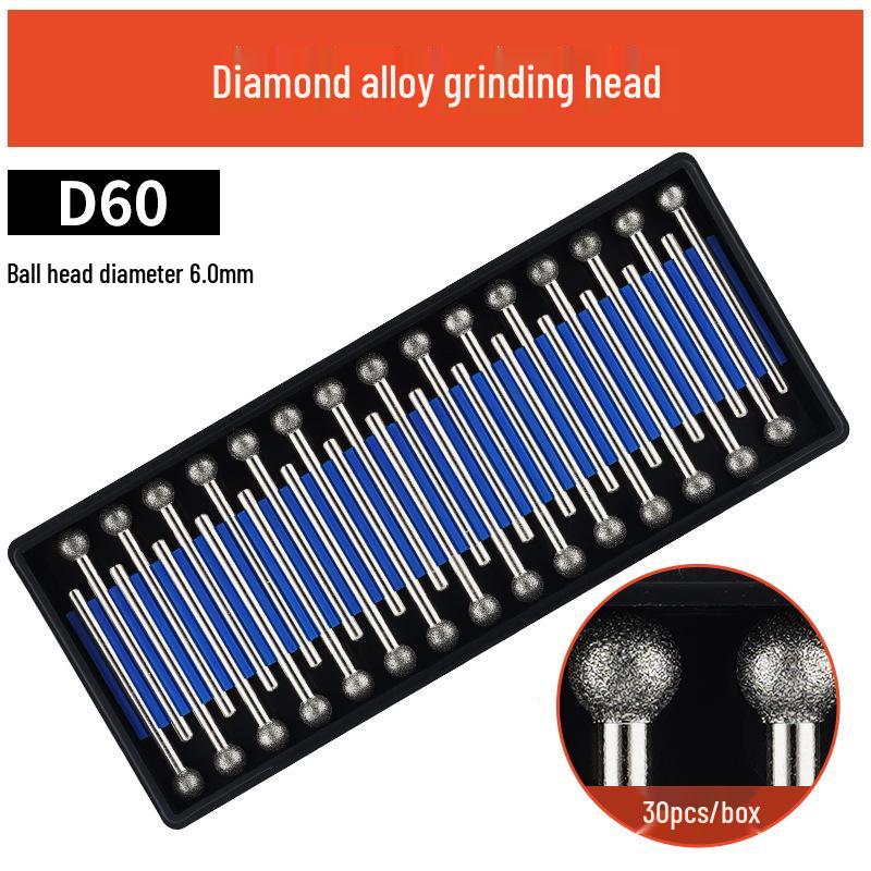 3mm Diamant-Karborund-Schleifkopf für Elektro-/Druckluftschleifer - Kugelförmige Nadel zum Gravieren & Aufbohren