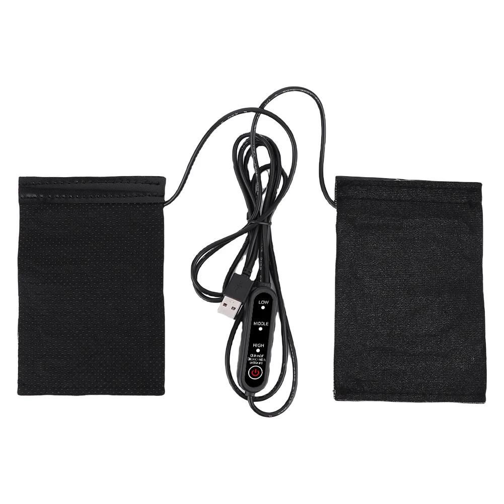 12V USB Motorcycle Heated Handgrips 3 Gears Electric Heated Handle Cover Anti Slip Handlebar Heater Warmer for Outdoor Riding