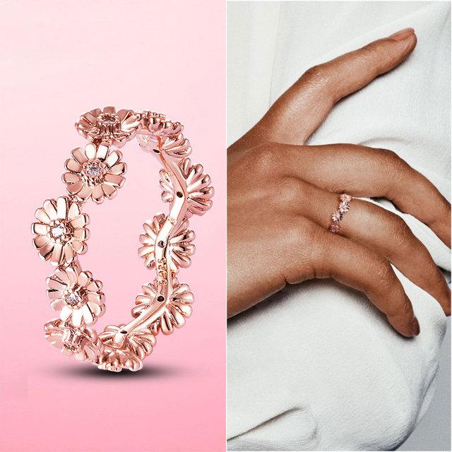 925 Silver Stackable Infinite Heart Daisy Flower Ring for Women Original Silver 925 Rings Brand Jewelry Gift
