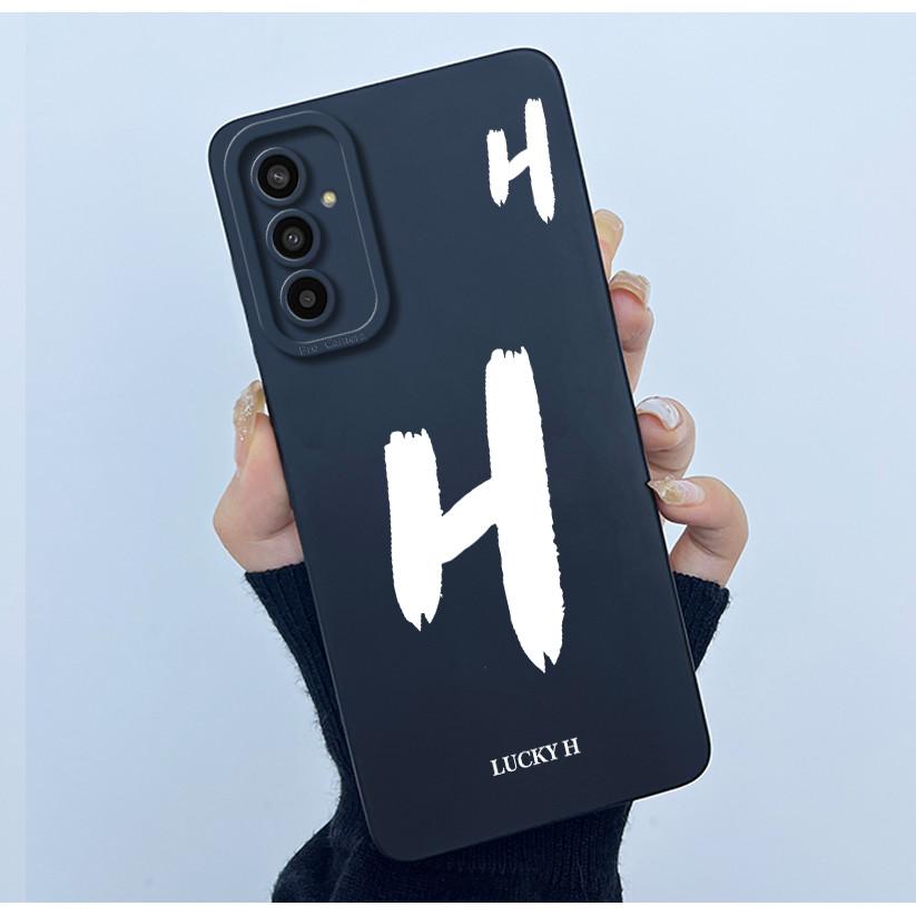 For Samsung Galaxy M13 4G M23 F23 Buddy 2 5G Cover Case Initial Letter Silicone Soft Phone Bumper for Samsung SM-M135F Casing