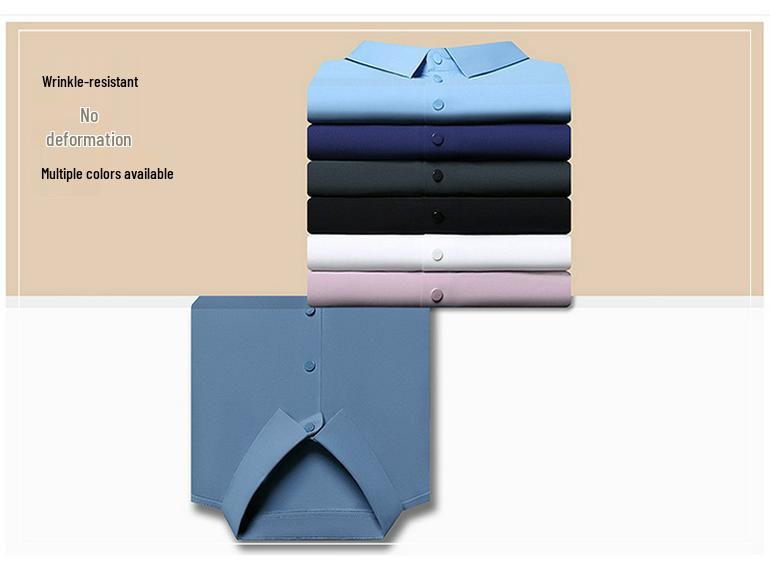 2024 Men's Summer Seamless Short-Sleeve Polo Ice Silk Stretch Shirt