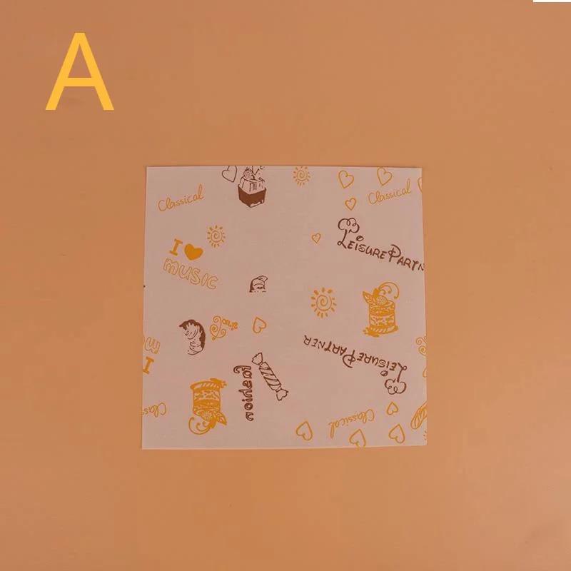 

50 шт. Коробка для бенто-торта, амортизационная бумага, кухонные инструменты для выпечки, бумага для гамбургеров и тортов, жиронепроницаемая, бумага для выпечки, масловпитывающая упаковочная бумага A