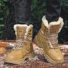 Herren-Schneestiefel bis zur Mitte der Wade, wasserdicht, warm, mit Fell gefüttert, für den Winter, rutschfeste High-Top-Schuhe für draußen, Arbeit, Trekking, Kampfstiefeletten für Männer