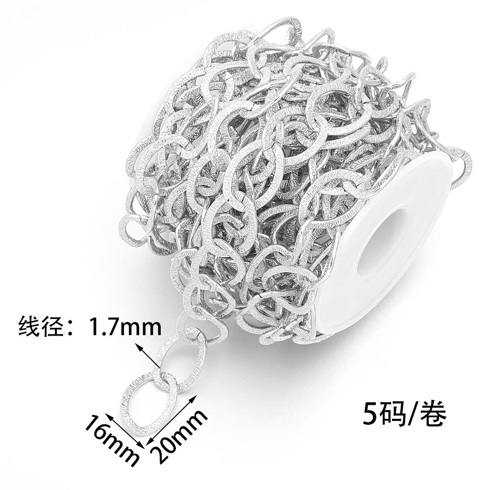 5Yards/Roll 20x16mm Aluminum Chains Metal Twisted Link Chain For Jewelry Making DIY Bracelets Necklace Clothing Bags Accessories