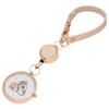 Fieldwork Women's Analog Pocket Watch Keychain Watch by Mofusand with Reel, Reel KC Watch J, Strawberry Cat Design, Pink, MSD007-2