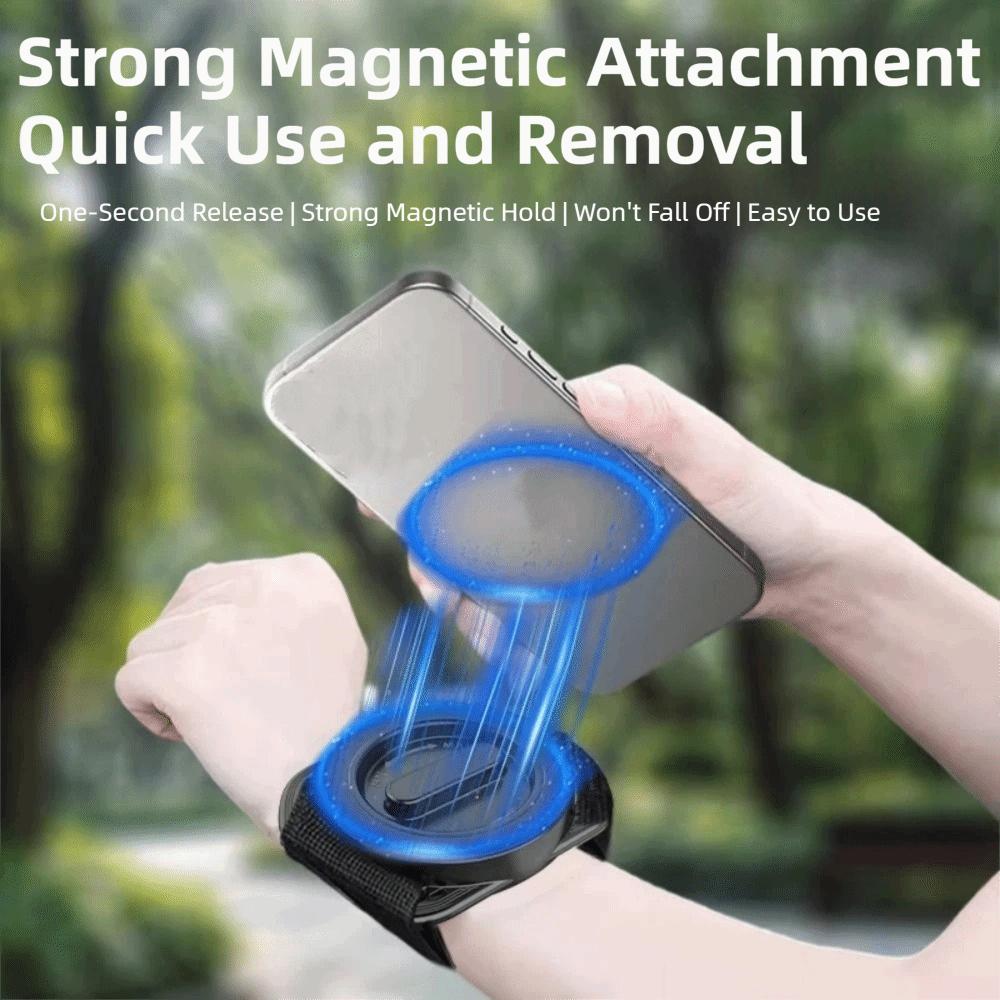 360°Rotated Running Magnetic Phone Stand Creative Wrist Phone Holder Magnetic Wrist Strap  Outdoor
