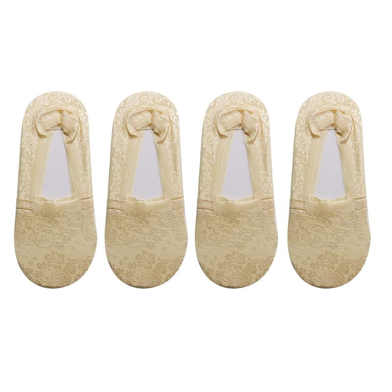 1/4 Pairs Fashion Women Girls Summer Socks Style Lace Flower Short Sock Antiskid Invisible Ankle