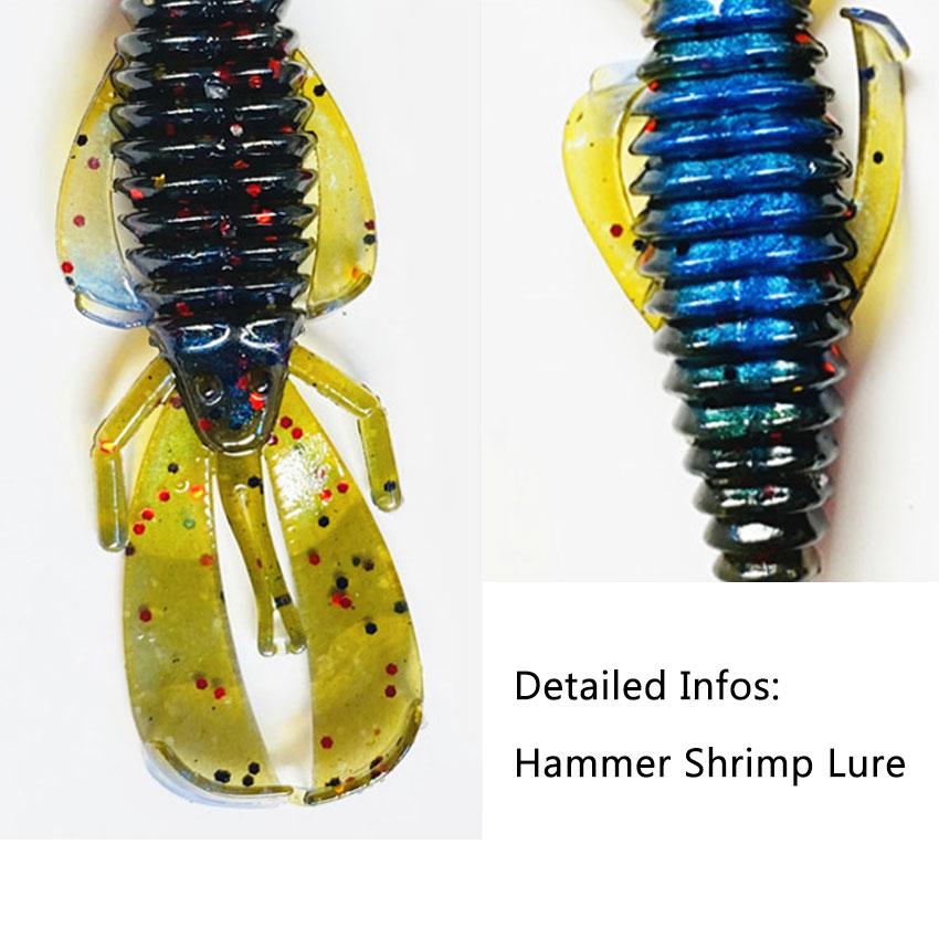 10pcs 8cm soft bug shrimp craws worm lure baits ,silicone artificial shrimp prawn for bass perch pike lure bait