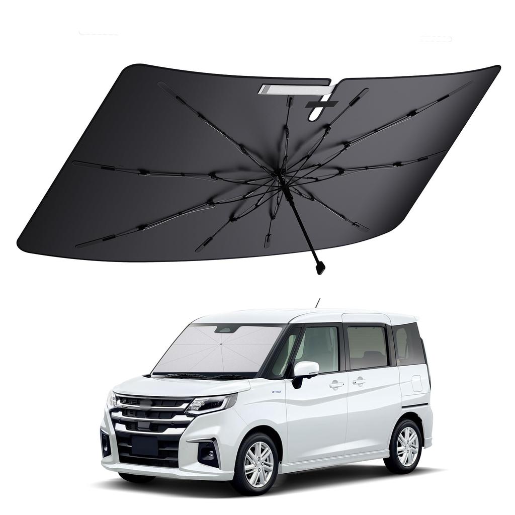 Coleya Car Sunshade for Suzuki Solio Front Sunshade Cover with Reinforced Glass Fiber Light UV Scratch Insulated Heatstroke High Temperature Car Easy