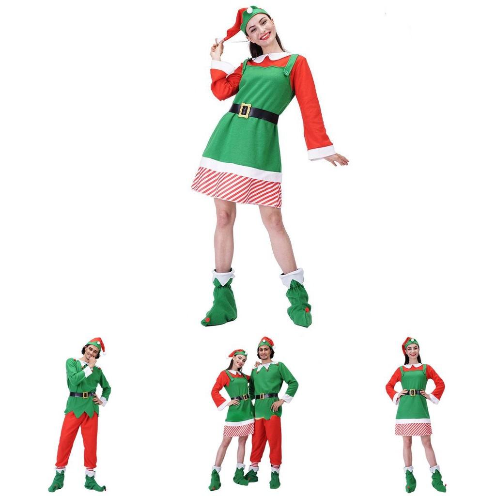 Weihnachtself Erwachsenen Cosplay Kostüm Paar Outfits