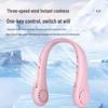 Portable USB Rechargeable Leafless Neck Fan with Adjustable Soft Rubber and Silent Turbine for Outdoor Use