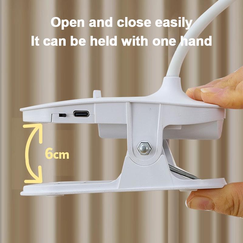 LED Table Light Tri- Level Adjustable Light Office Lights Dormitory Bedroom Learning Eye Protection Foldable Clip Desktop Lamp