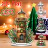 Christmas Lighthouse Print DIY Diamond Painting 2D Flat Desktop Decorations Special Shape Diamond for Home Office Desktop Decor