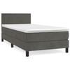 VidaXL Lit à sommier tapissier et matelas Gris foncé 80x200 cm Velours - Modèle 3141150