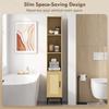 Tall Bathroom Cabinet, Narrow Bathroom Cabinet with Open Shelves and Adjustable Shelf, Natural Wood Look