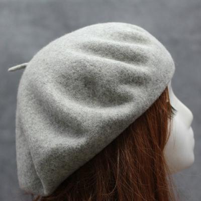 Dámska temperamentná vlnená baretová módna elegantná vlnená čiapka Klasická Vintage jednofarebná pletená čiapka