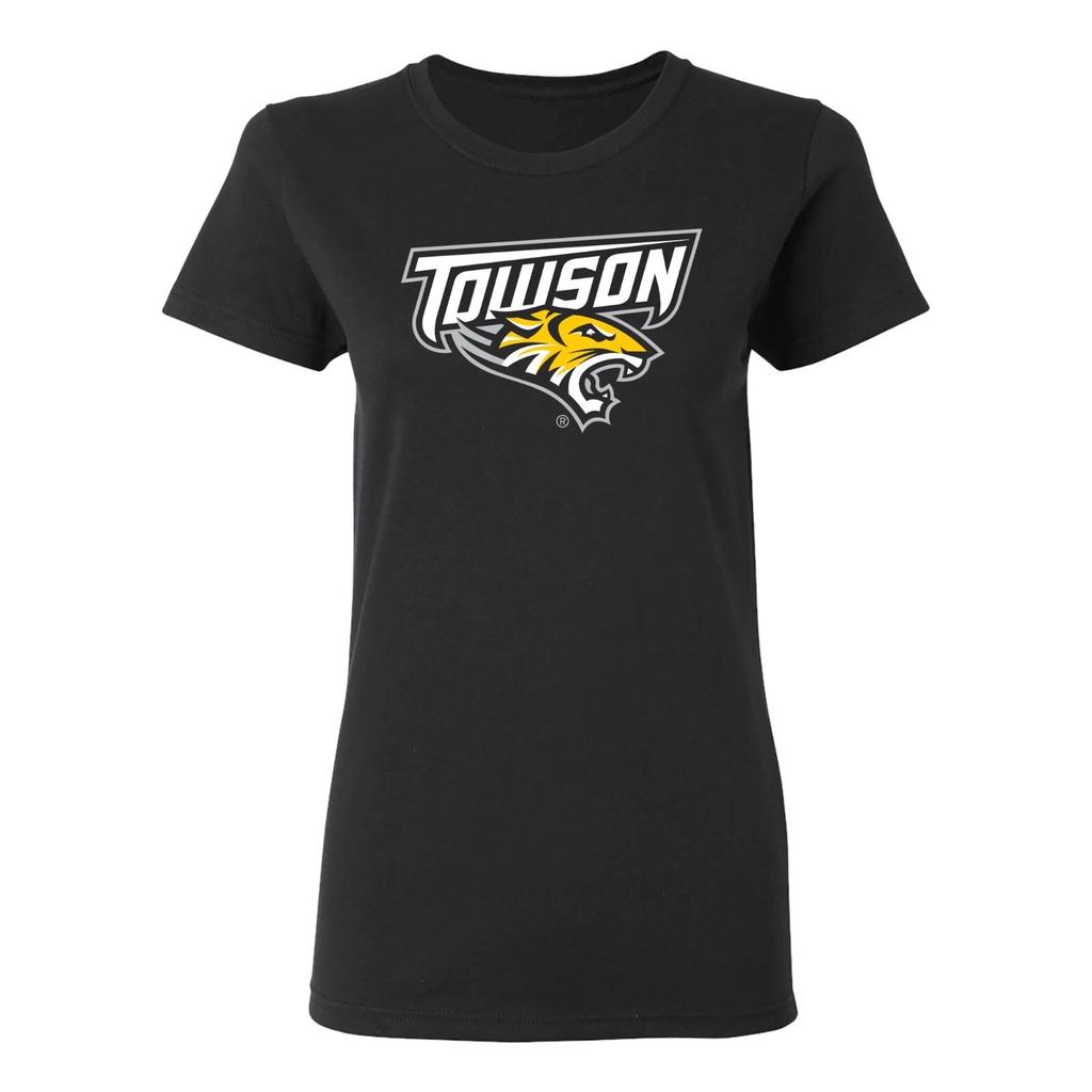 Towson Tigers Primary Logo Women's T-Shirt - Black