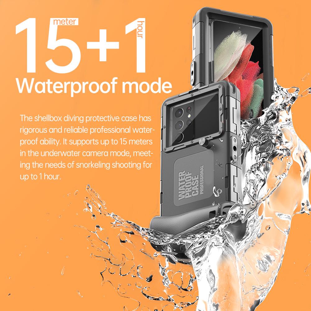 Red Pepper Black Tech 15m Waterproof Diving Case for Apple, Samsung, Huawei, and Xiaomi Phones