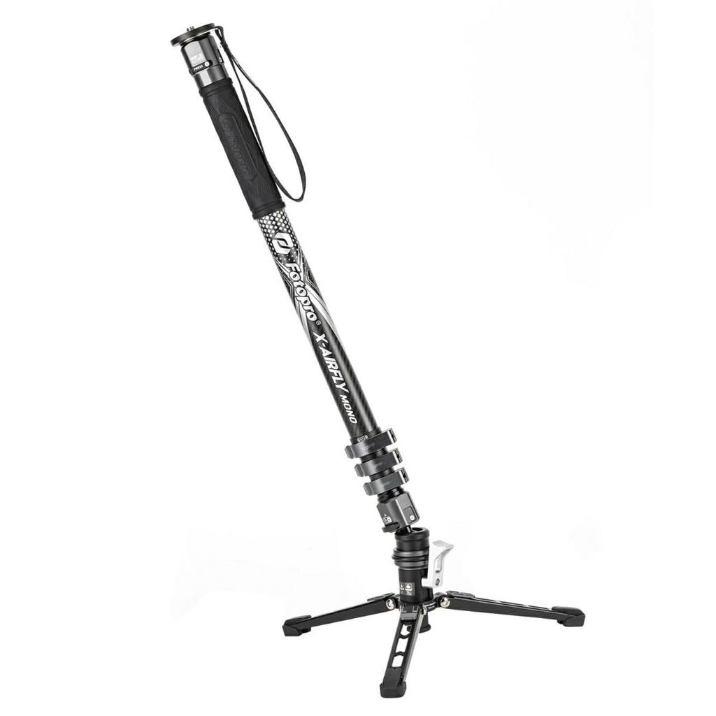 FOTOPRO carbon fiber monopod with quick and capability MONO GY 828903 3-way self-standing quick-lock pedal, release, low-angle X-AIRFLY