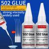 Super Colla 502 Trasparente Adesivo Forte Asciugatura Rapida Colla Cianoacrilica per Legno Gomma Pelle Plastica Metallo Gioielli Artigianato Fai da Te