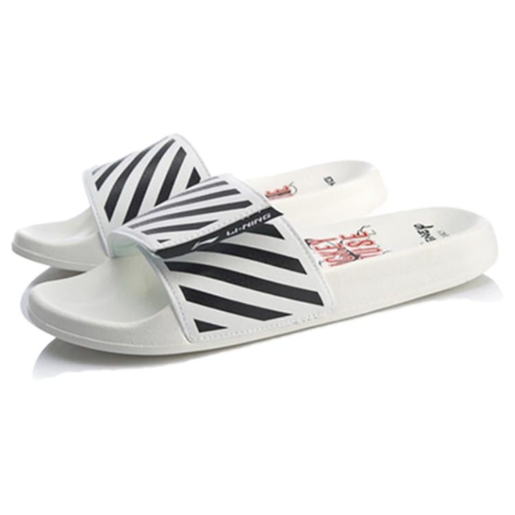 Li Ning Sports Fashion Series Disney Mickey Crossover Stylish White Slippers AGAQ023-5