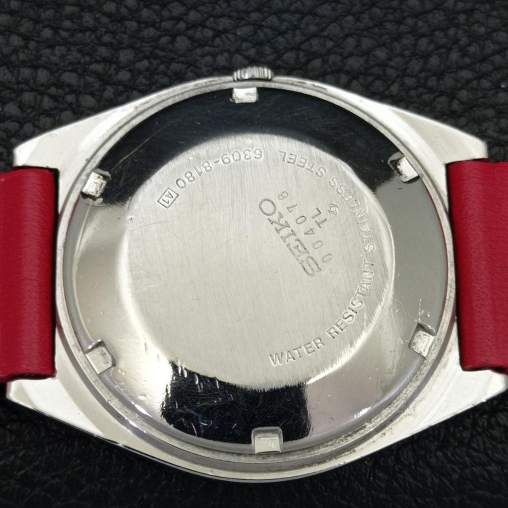 JAPAN VINTAGE SEIKO 5 AUTOMATIC 6309A MENS ARABIC RED COLOR DIAL WATCH A701585-5 R206b-a701585