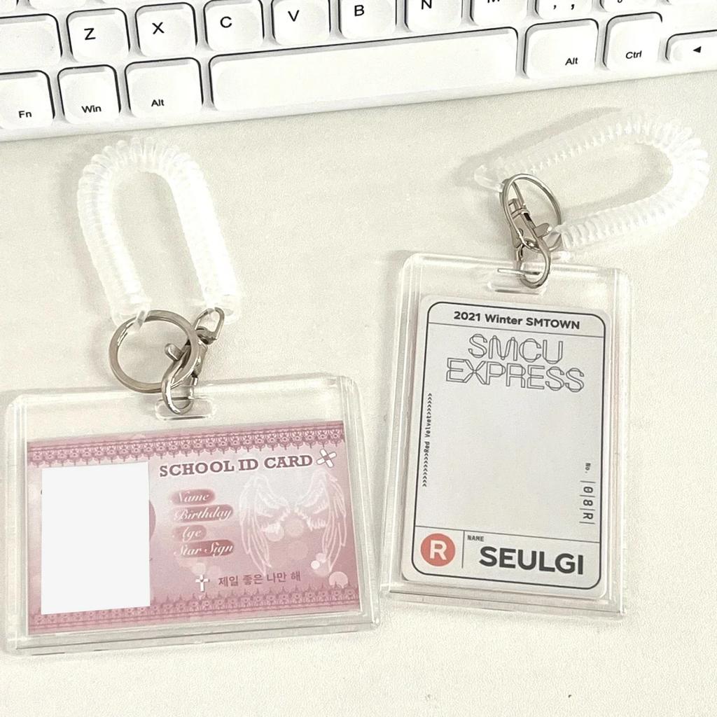 1pc School Card Access Card Holder Acrylic Transparent Protective Sleeve ID Card Bus Meal Worker ID Card Holder