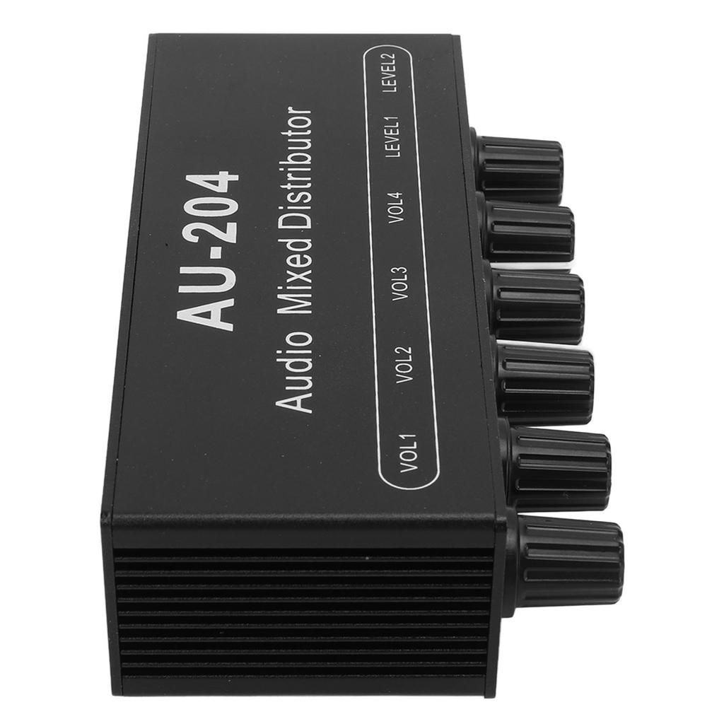Stereo Audio Splitter Box Mini Preamplifier Headphone Amplifier 2 Way Input 4 Way Output 3.5mm