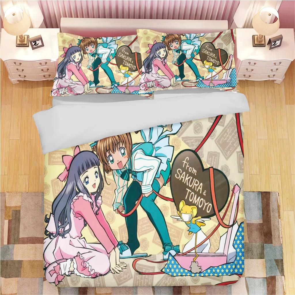 Cardcaptor Sakura Anime Printed Pillowcase Set for Adults and Children Duvet Cover Comforter Home Fashion Boys Girls 3D Bedding