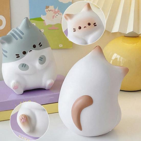 Stress Relief Cartoon Cat Toy Soft Stretchy Fat Kitten Squeeze Toy Relaxation Anxiety Reduction Animal Sensory Toy Party Favors