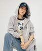 Satur Lauren Small Logo Zip-Up Hoodie Melange Grey