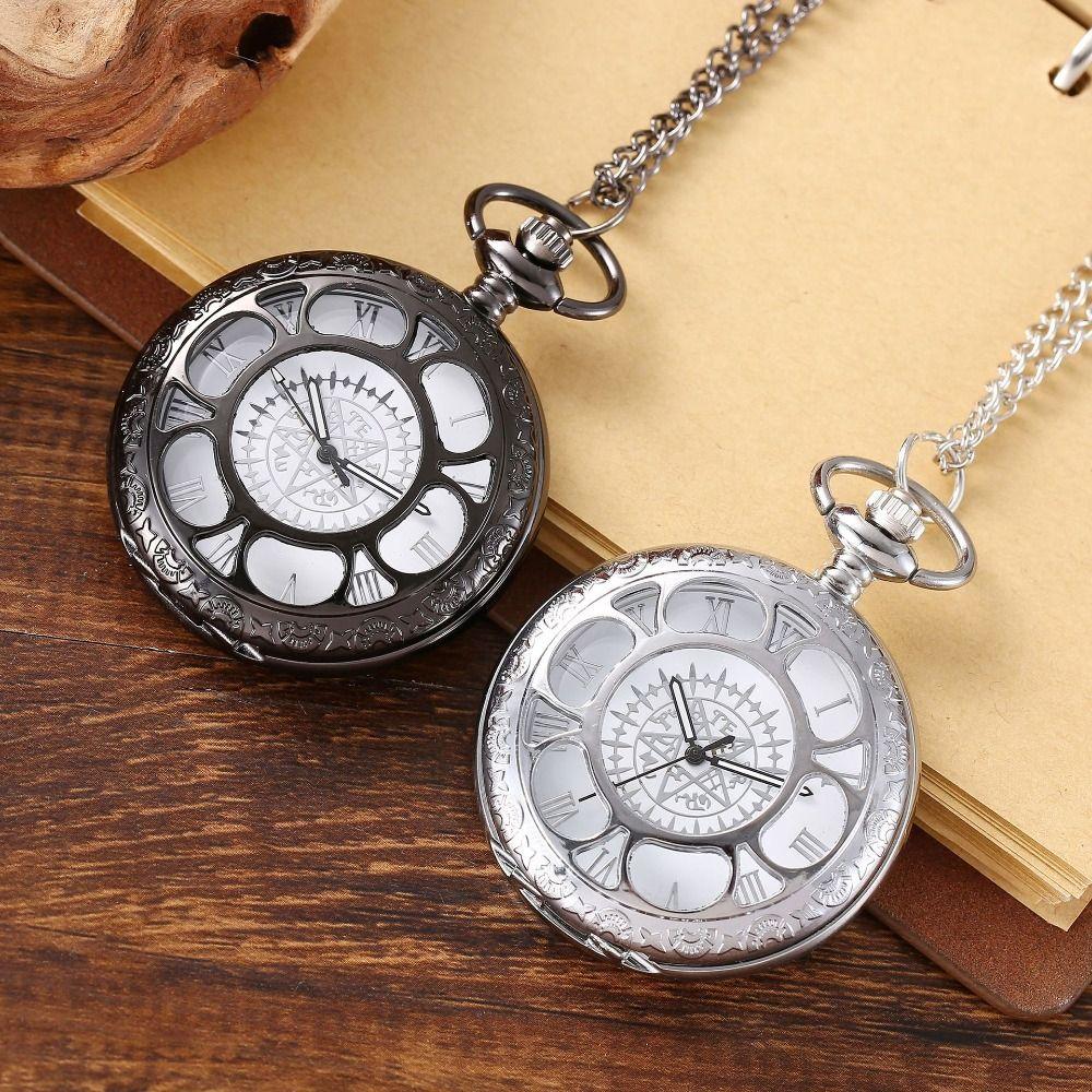 Quartz Movement Pocket Watch Steampunk Chain Watches Fashion Accessory Clock Necklace  Best Gift