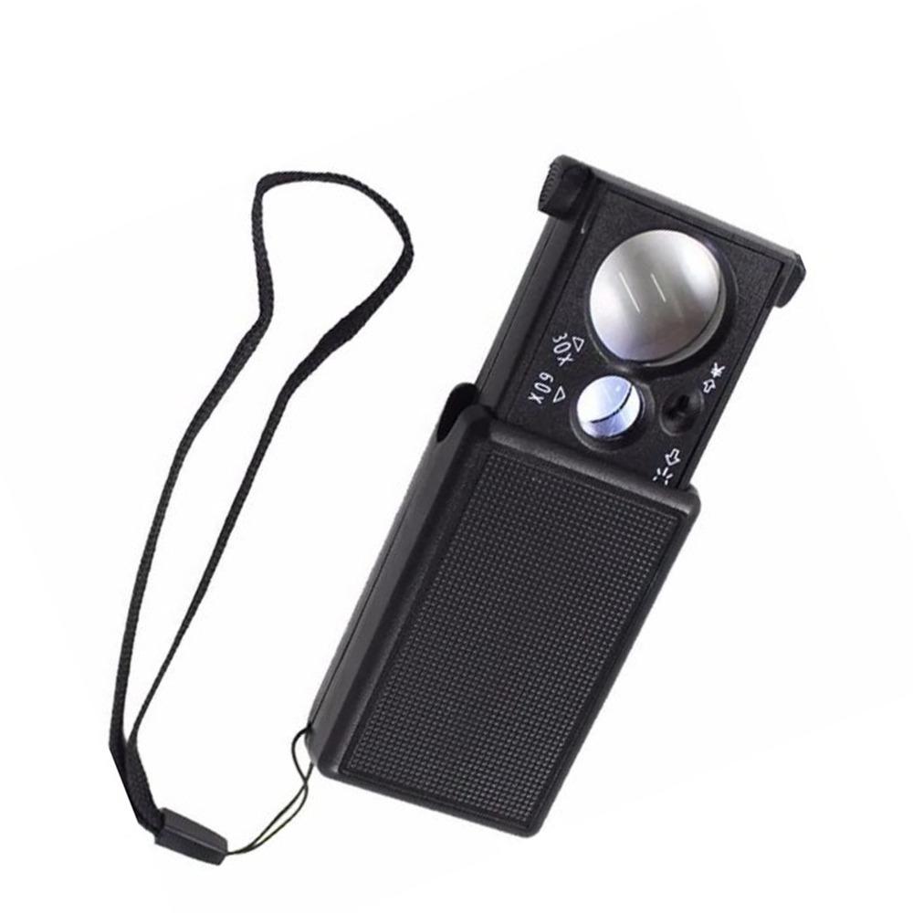 Acrylic Lens Jewelry Magnifier LED UV Light Magnifying Glass for 30X, 60X Watch Repair