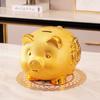 Creative Wealth piggy bank Coin storage jar Ceramic Craft Golden Pig Ornament Children's room decor figurine everything is fine