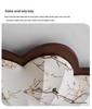Chinese Song Dynasty Chandelier: Retro Fabric & Walnut Wood Zen Ceiling Light