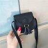 Cute Hook Design Mini Bag PU Leather Tassels Princess Purse Solid Color Crossbody Bag Children Girls