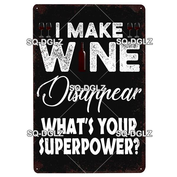 [SQ-DGLZ] Wine Metal Sign Vintage Tin Sign Bar Wall Decor Metal Crafts Home Decor Painting Plaques Art Poster Custom